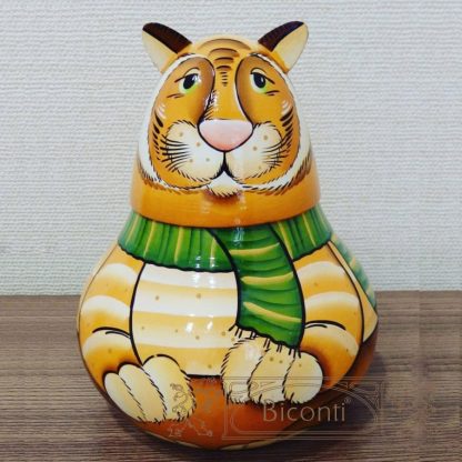 Расписной деревянный футляр - тигр символ года - 2