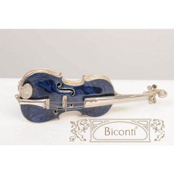 Брошь скрипка из серебра и эмали - 3